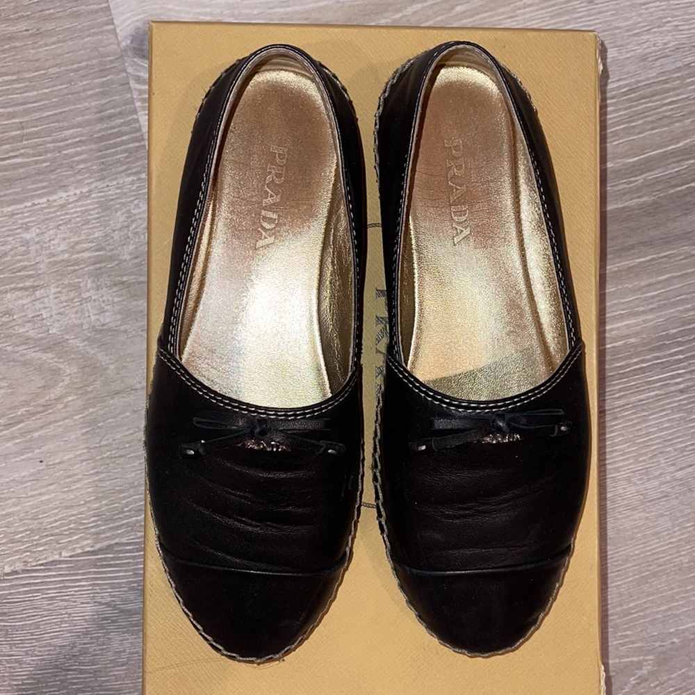 Authentic Prada Leather Espadrilles - image 4